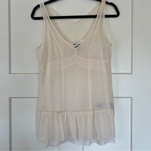 Club Monaco Cream Sleeveless Silk Top